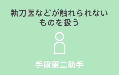 執刀医などが触れられないものを扱う 手術第二助手